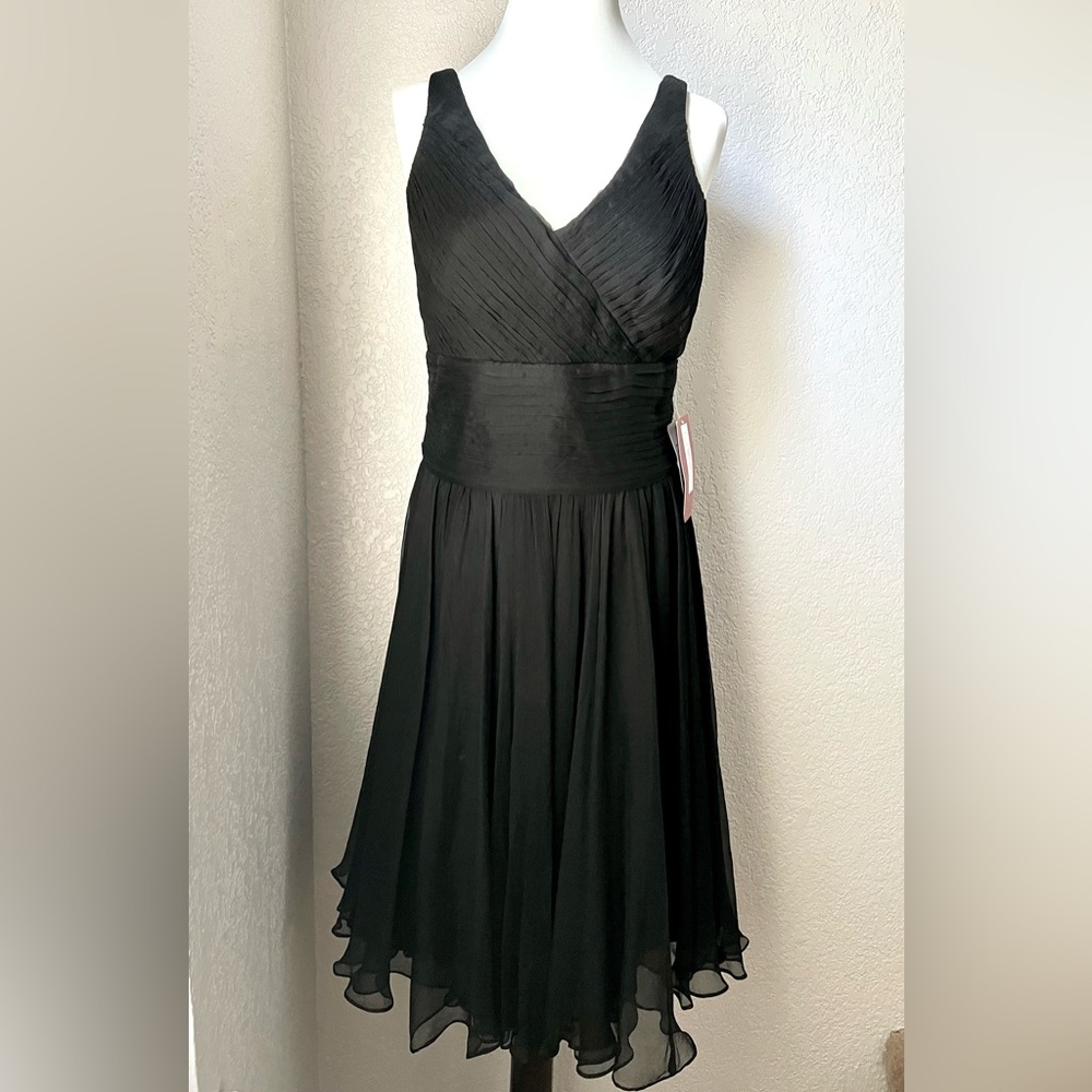 JS Collections Black Sleeveless A line Cocktail Midi Party Cocktail Long Dress 6